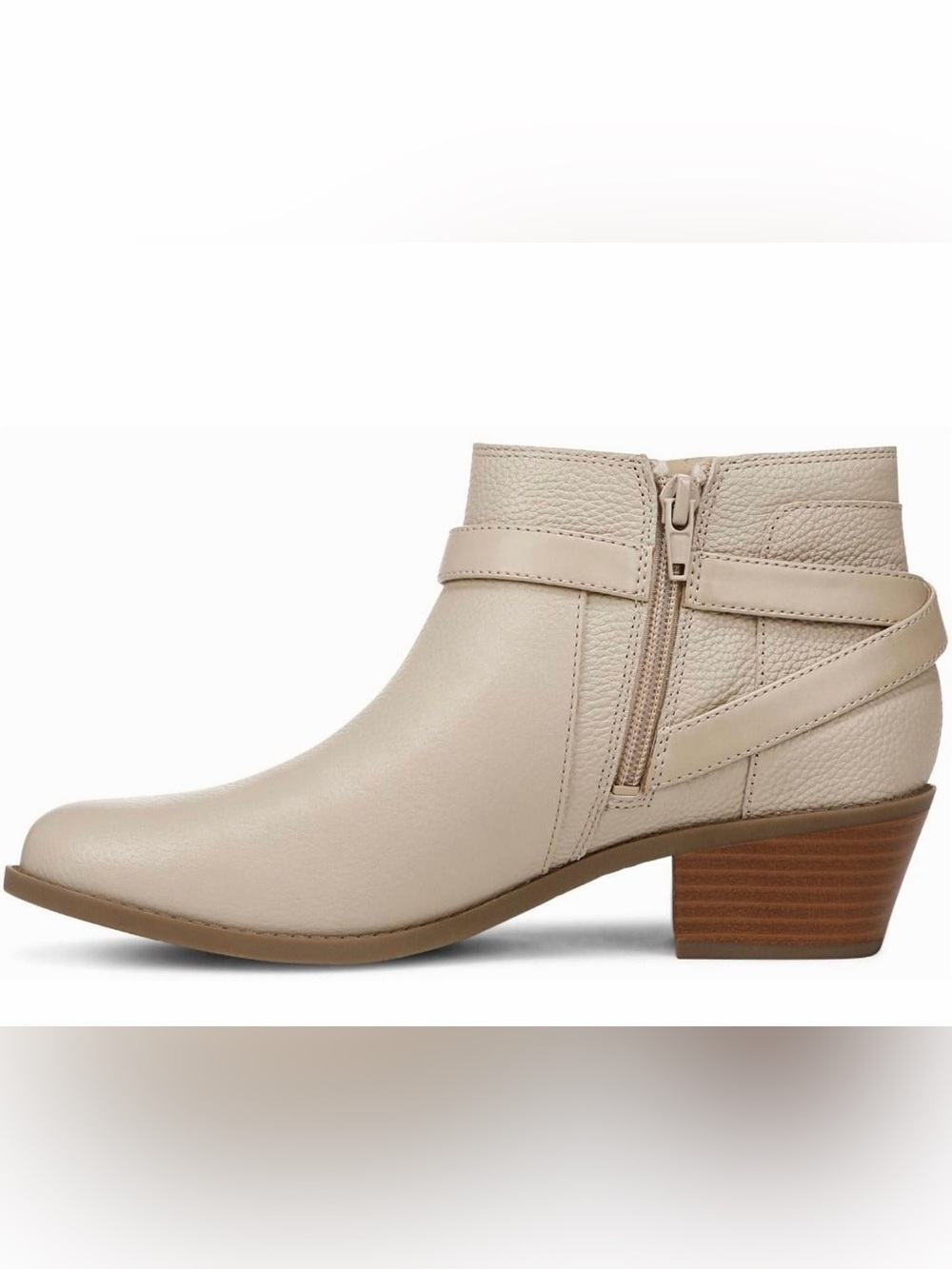 Vionic Cream Leather Ankle Bootie with Buckle Size 7 - Picture 4 of 16